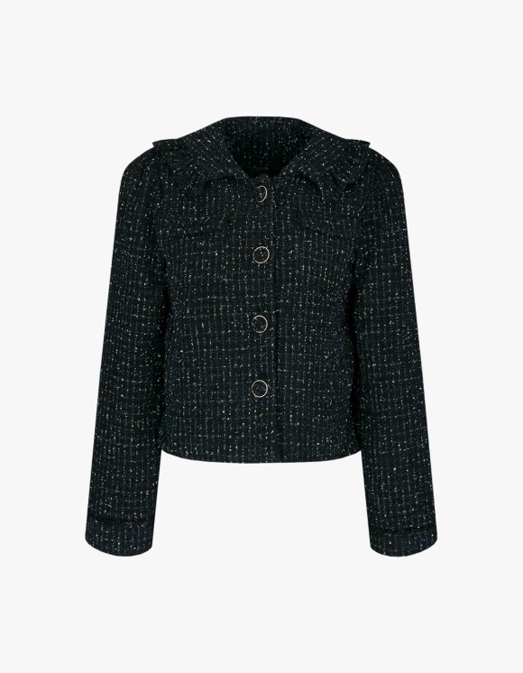 MARGARIN FINGERS Pocket Tweed Jacket - Black | International Store