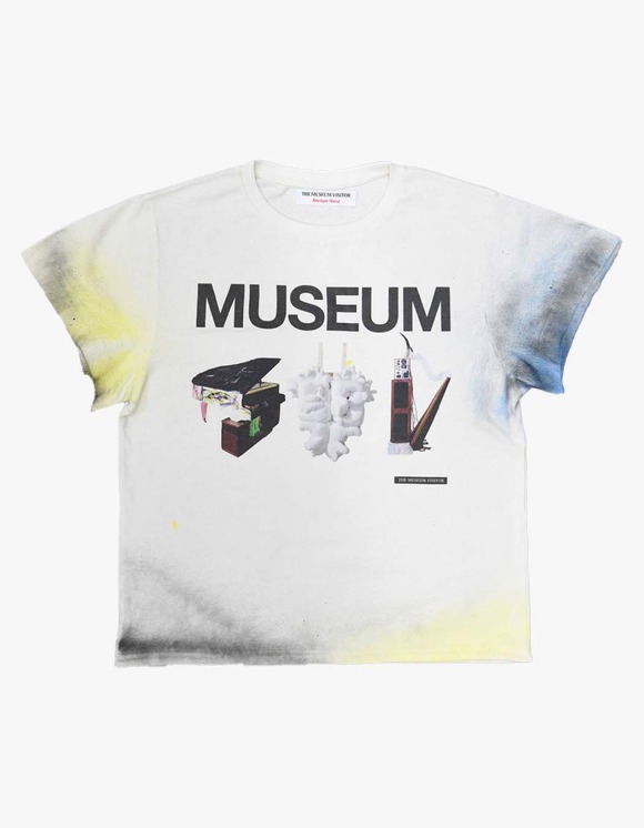 THE MUSEUM VISITOR_FLOWER VELVET PRINTED T-SHIRTS (WHITE)